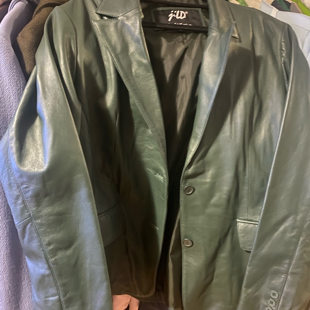 Green Leather Jacket by JDL Leathers